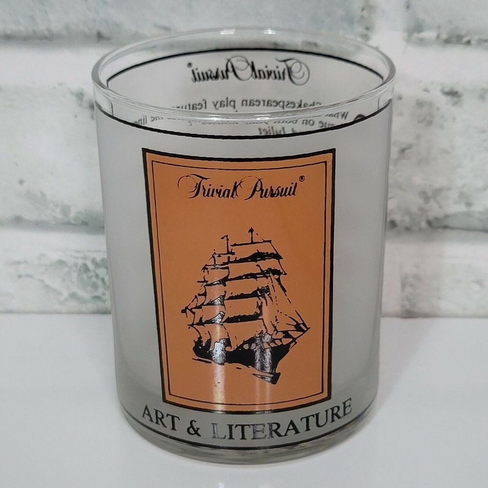 Vintage‎ Trivial Pursuit Art & Literature Game Rocks Glass Pop Culture Culver